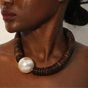 REVOLVE Brown and White Necklace